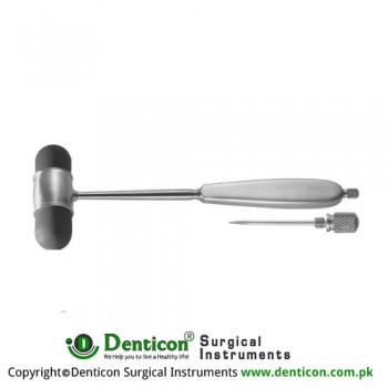 Dejerine Percussion Hammer With Needle Stainless Steel - Rubber, 21 cm - 8 1/4" Stainless Steel - Rubber
